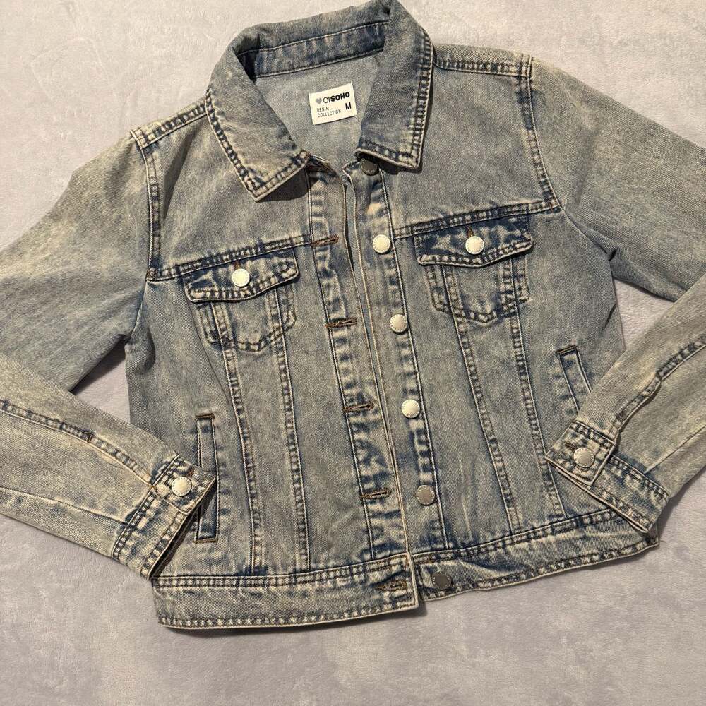 Denim Collection Acid Wash Denim Jacket Size M